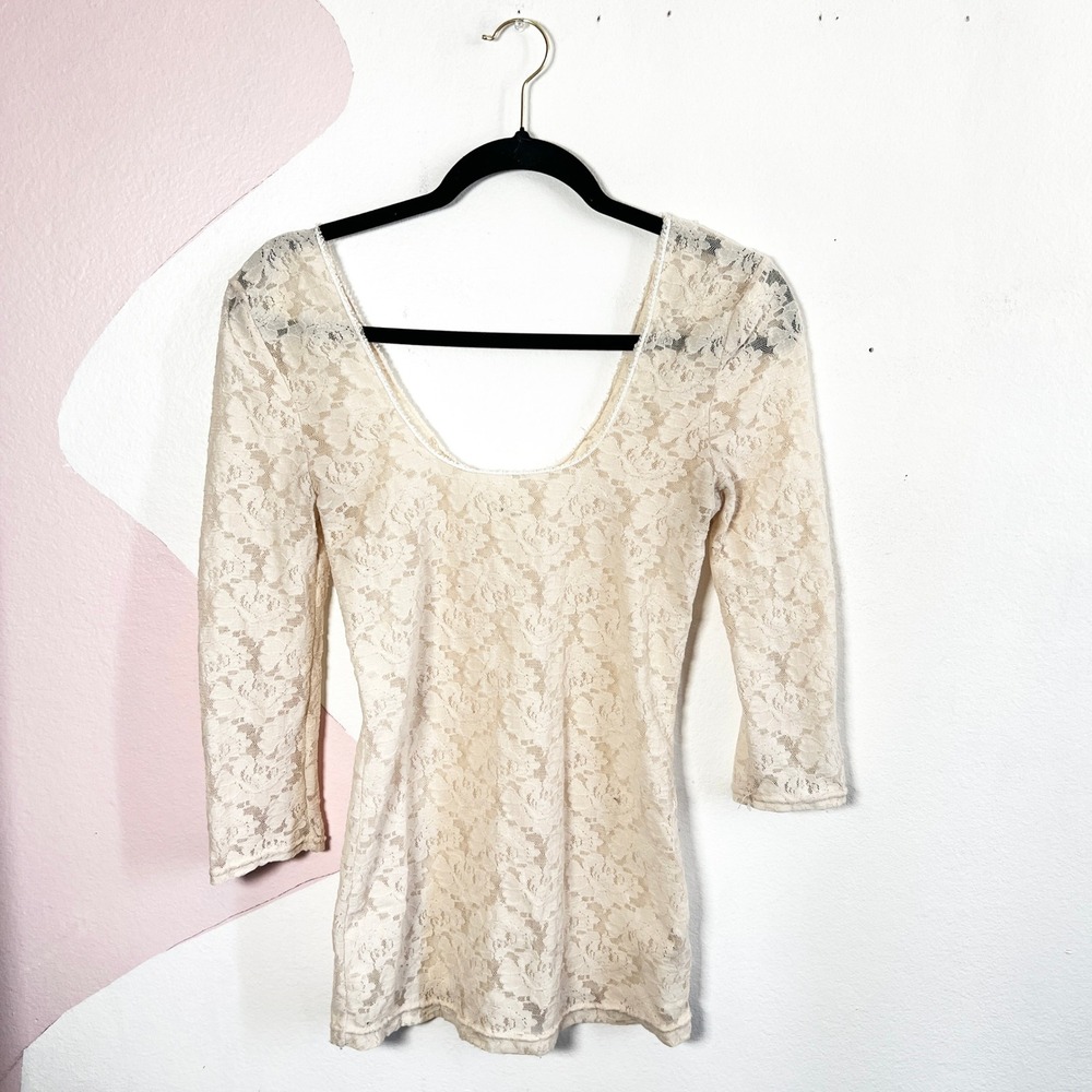 Intimately Free People White Lace Top Sz‎ Small Festival Boho